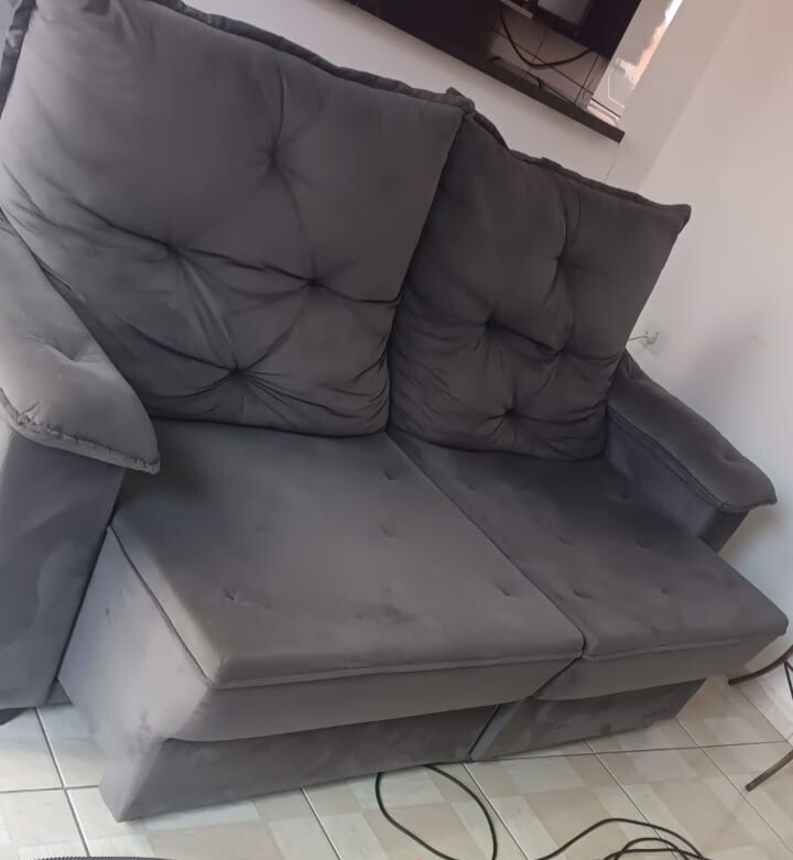 Sofá antes da limpeza